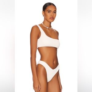 WeWoreWhat One Shoulder Off-White Bikini